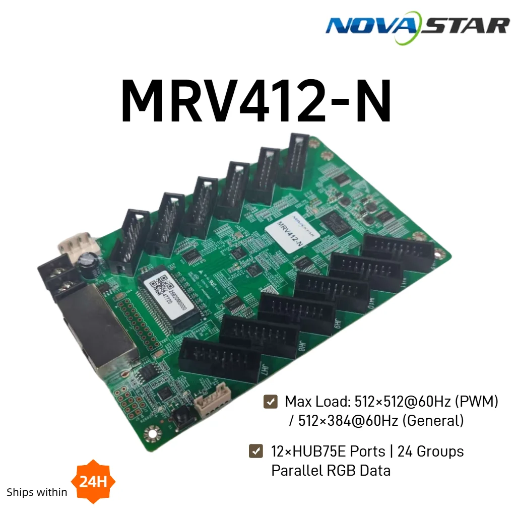 Novastar MRV412-N LED Display Receiving Card 512×512@60Hz 12 HUB75E Ports for LED Screen