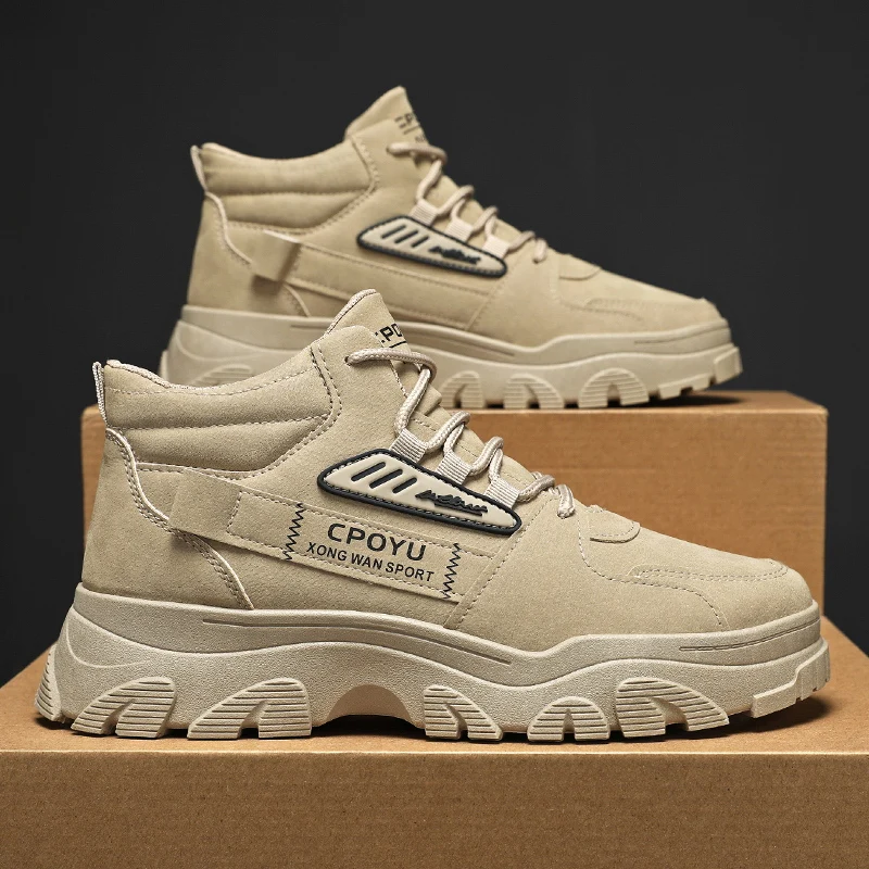2026 Men's Fashion Sneakers Luxury Brand Short Boots Outdoor Thick Bottom Comfortable Anti Slip High Quality Motorcycle Boots