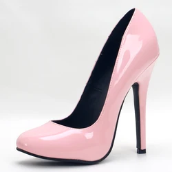 CA 14cm/5.5 Inch High Heels Women Pumps,Men Stage Show Jazz Pole Dance Shoes,Leather/Flannel Shollow Slip On,Custom Colors