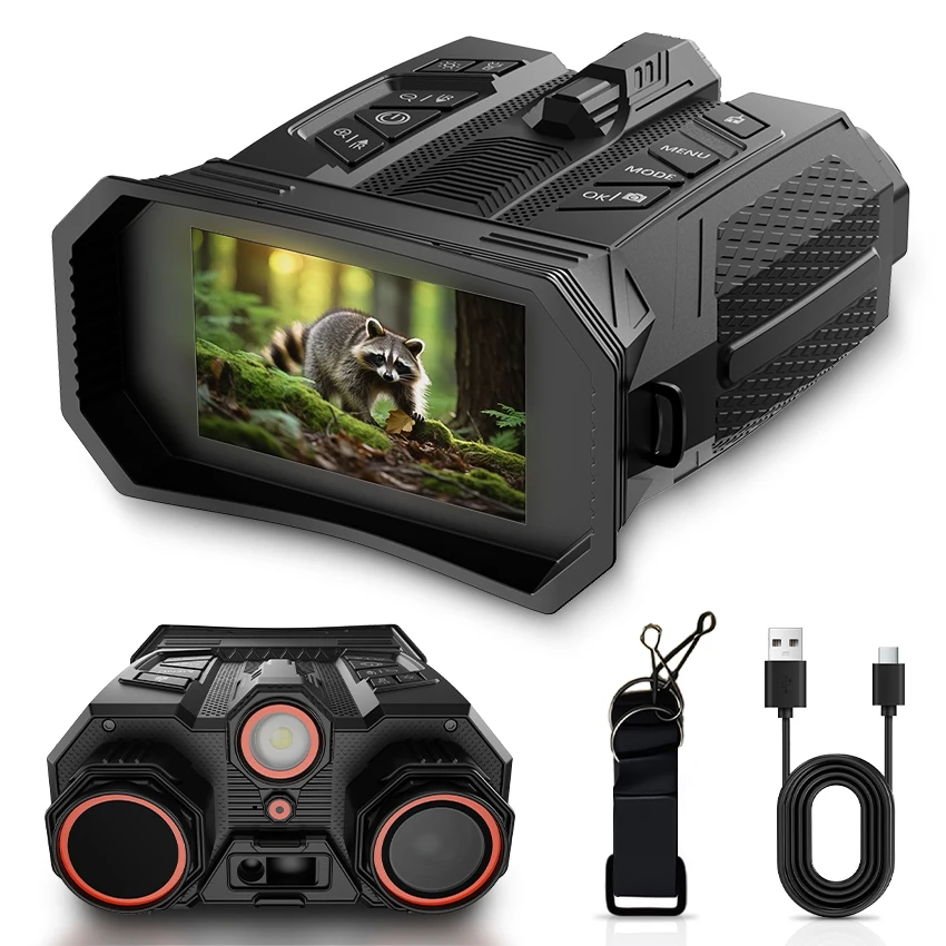 Digital Night Vision Goggles Binoculars 800m IR Detection Rangefinder Night Vision for Outdoor Observation