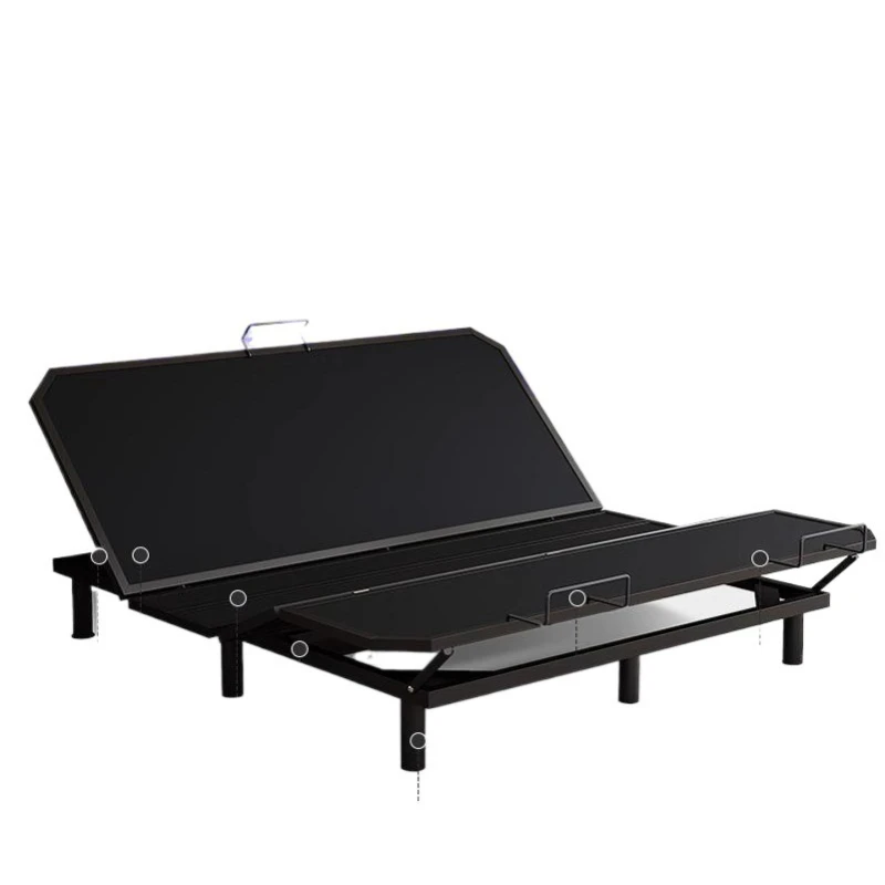 Multifunctional electric intelligent no bedside suspension small apartment liftable bed cream wind no backrest