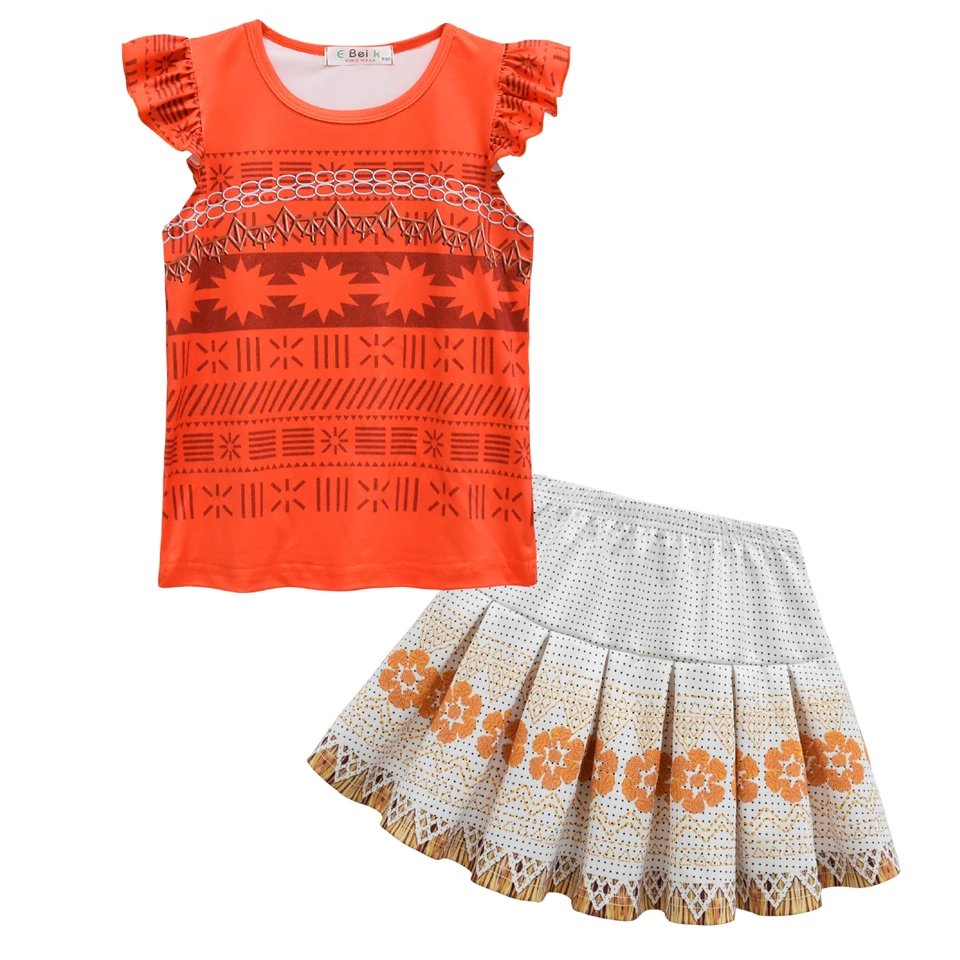 Princess Moana Fancy Girls Outfits Halloween Cosplay Birthday Party Children Clothing Summer Beach Holiday Vacation Kids Clothes