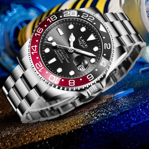 Imagen 2 del producto Reloj de pulsera LIGE de cuarzo nuevo para hombre, reloj luminoso de acero inoxidable para negocios, reloj de lujo, regalo resistente al agua, reloj para hombre + caja