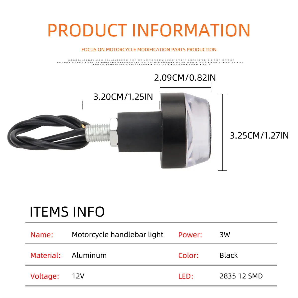 2pcs motorcycle Led Handlebar lamp Turn signal Driving lights Signal light Brake light flashing beacon Stop lamp parking light