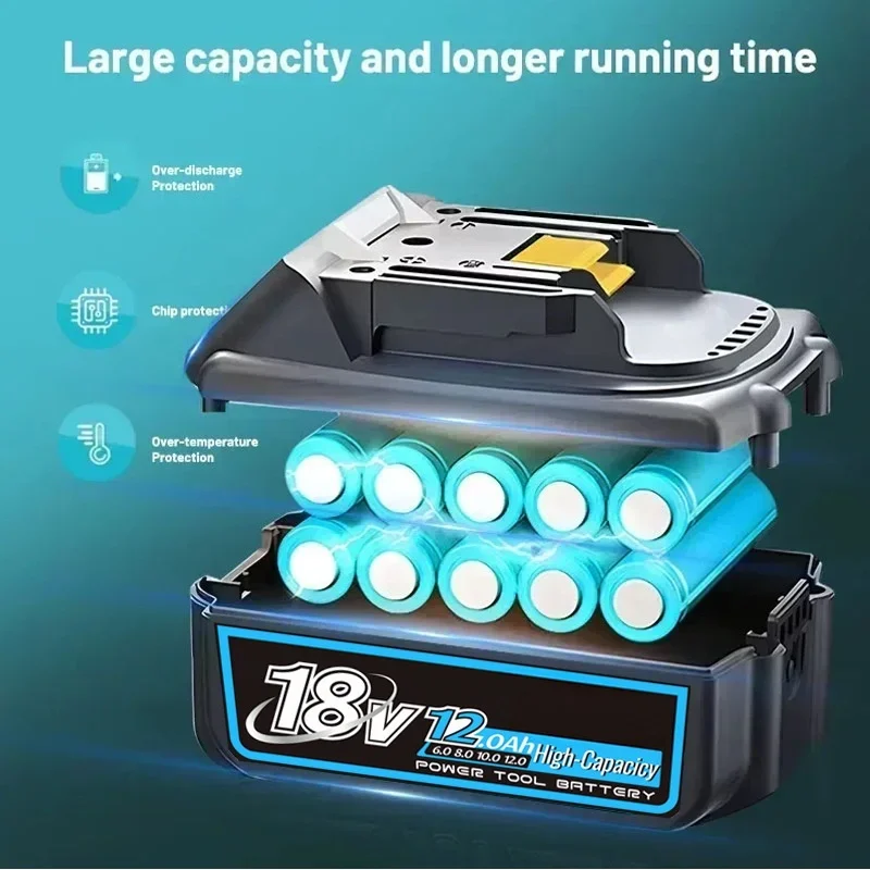 Large Capacity Long Endurance 18V 12Ah Tool Battery for Makita High Quality Environmental Protection Lithium Battery