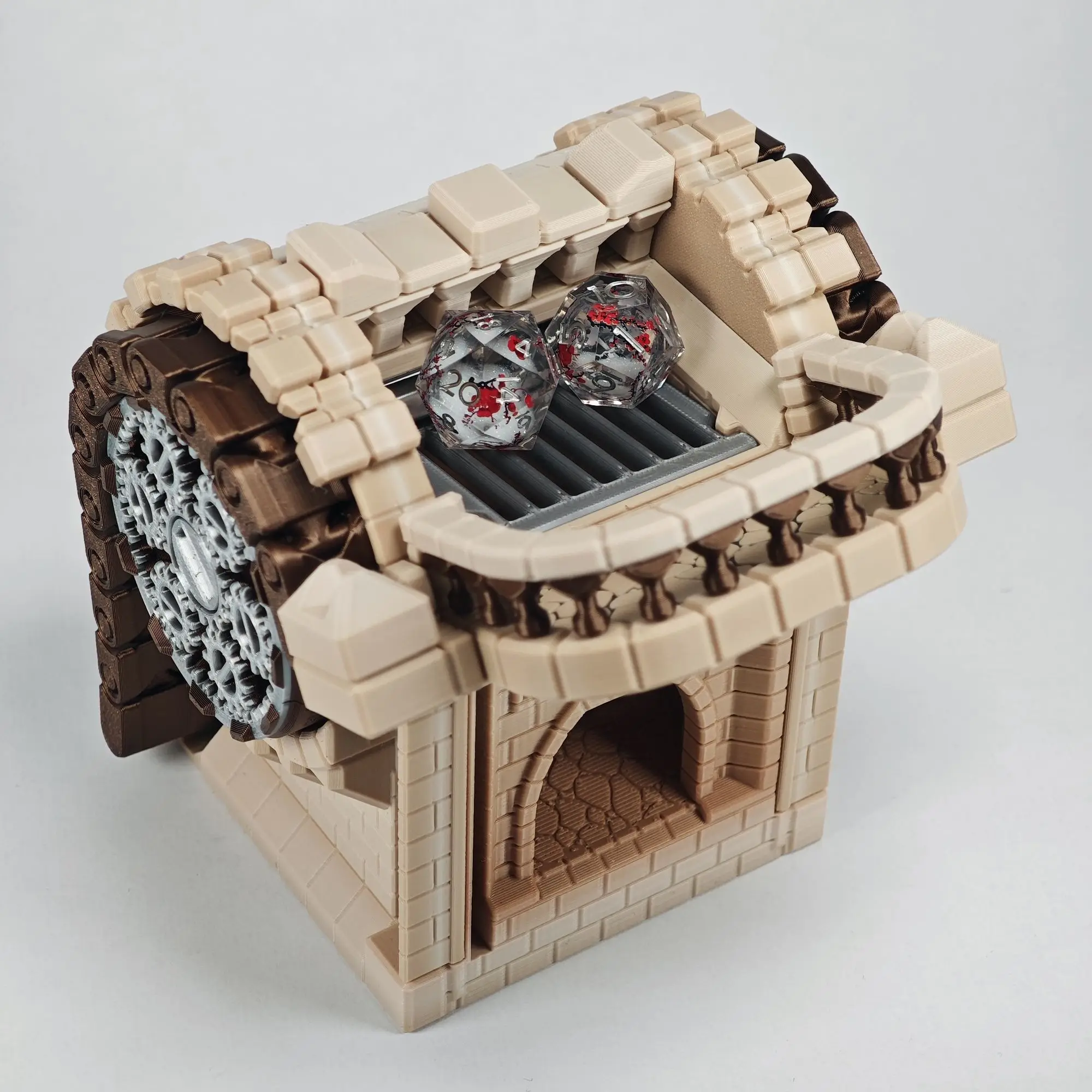 Automatic Mechanical Dice Tower, Polyhedral Dice Roller for Tabletop RPG Board Games, TTRPG Gaming Accessory Gift