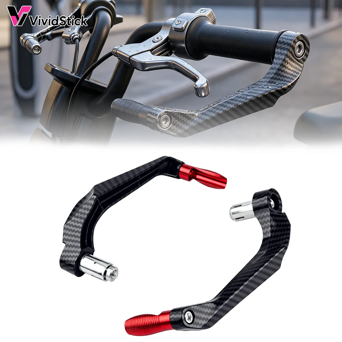 1Pair Motorcycle CNC Carbon Fiber Handlebar Brake Clutch Lever Hand Guard Protector Modification Accessories Handguard Replaceme