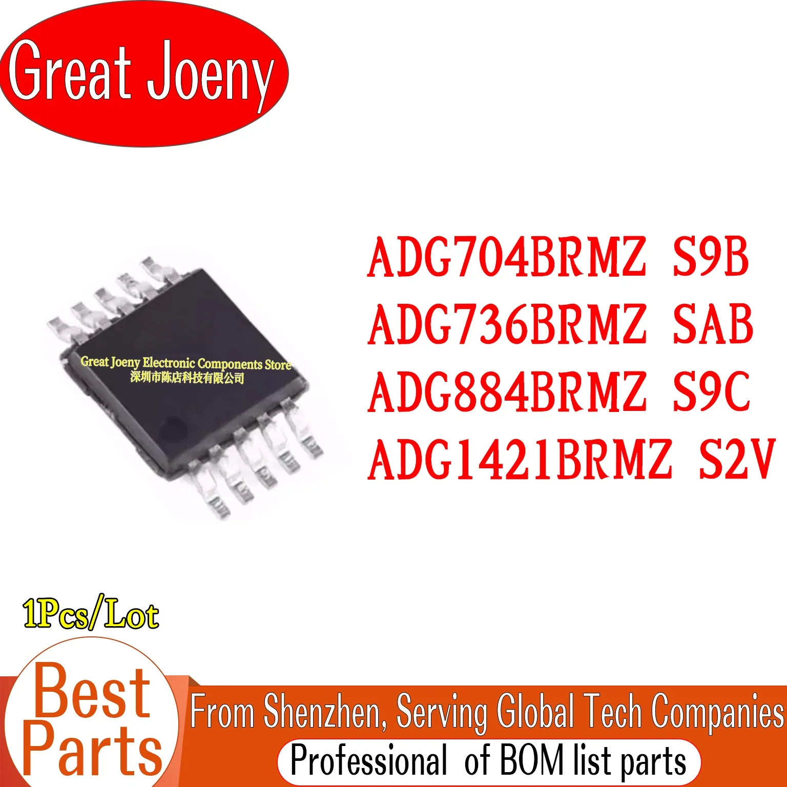 

100% New Original ADG704BRMZ S9B ADG736BRMZ SAB ADG884BRMZ S9C ADG1421BRMZ S2V IC Chipset MSOP-10 Bulk Best Price