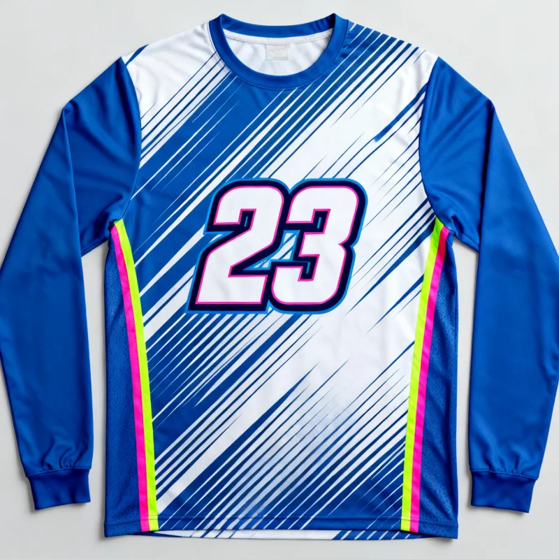 

Мужские гоночные майки с длинными рукавами с 3D-принтом: синие — тематические с цифрами 45 и 23, идеально подходят для гоночных команд