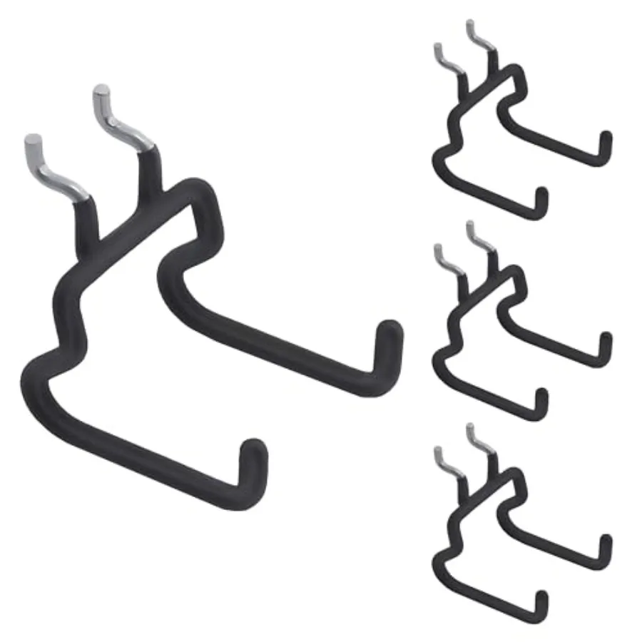 

4 Heavy Duty Pegboard Hooks, Pegboard Drill Holder, and Peg Board Tool Hangers.Ideal peg Board Organizer Accessories for Tools
