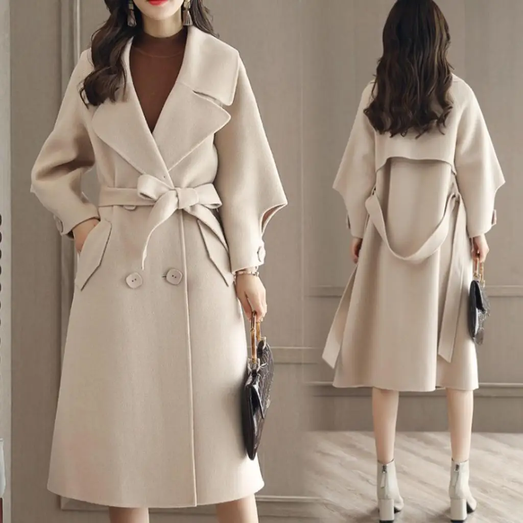 حزام خصر نسائي من الصوف بربطة خصر ملفوفة وناعمة ومريحة معطف للمعطف