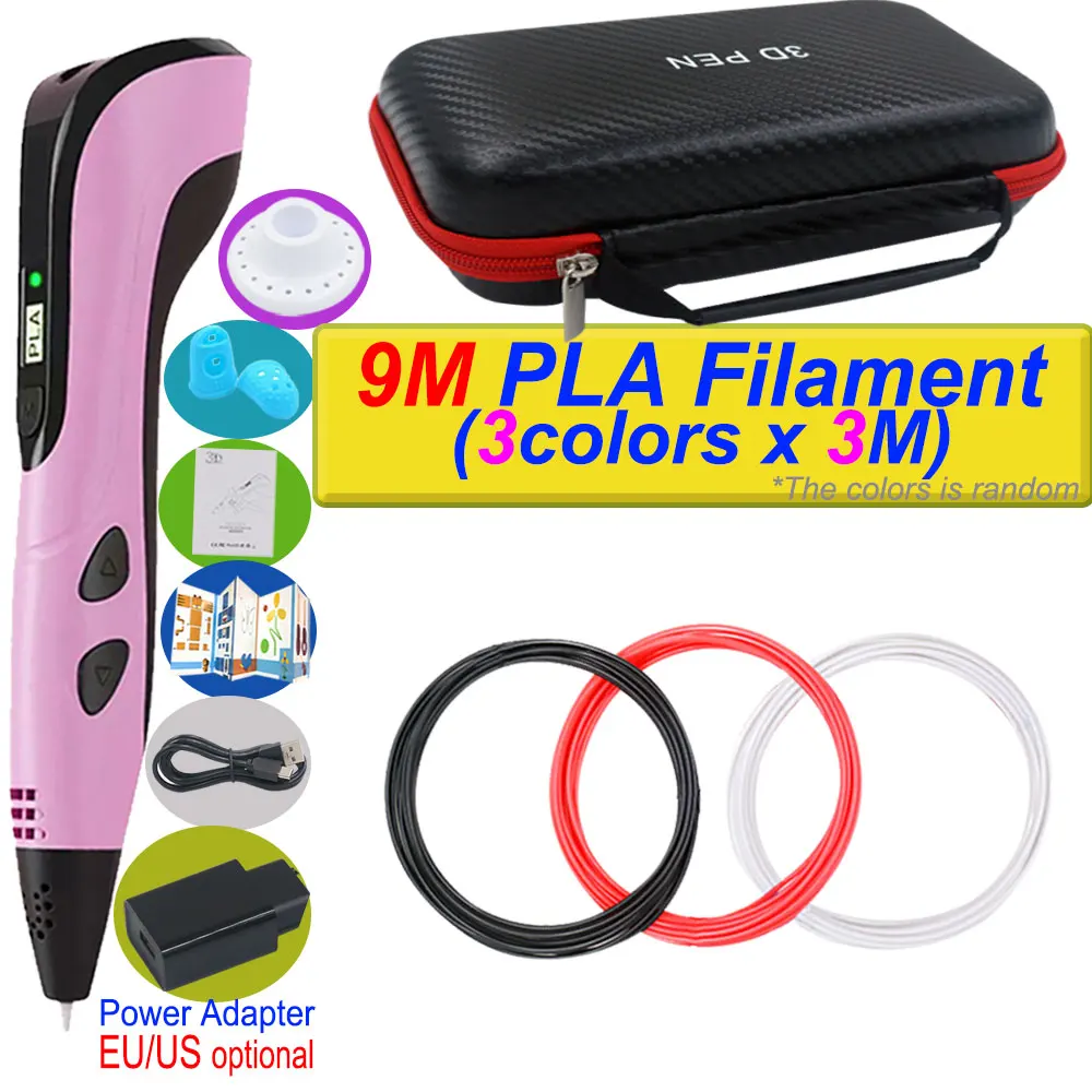2026 neue 3D Druck Stift DIY Dreidimensionale Malerei Kinder Spielzeug Mit LCD Screen Power Adapter 200 M PLA Filament spielzeug Geschenk