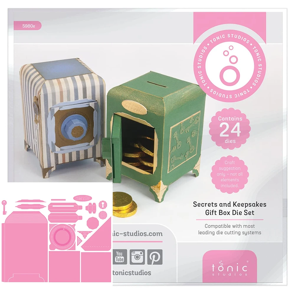 

Secrets and Keepsakes Deposit Box 2026 June Tonic Cutting Dies Craft Make Paper Greeting Card Making Template DIY Handmade