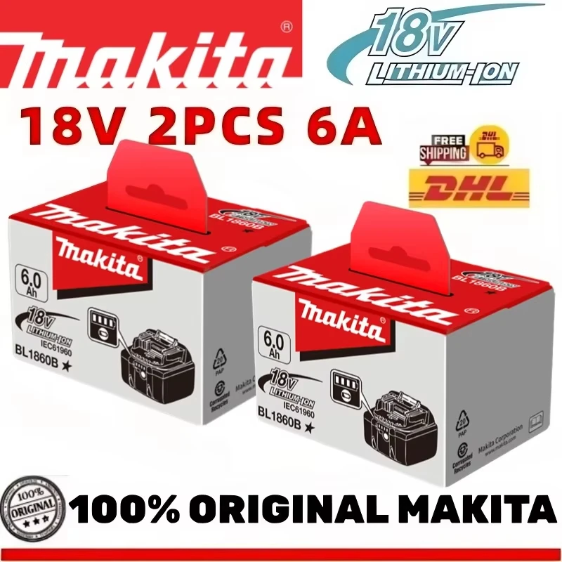 Image of 100% Neuer Bl1830 18V 6000mAh Akku und Ladegerät für Makita 18V Akku, wiederaufladbarer Ersatz für Bl1840 Bl1850 Bl1860 Bl Werkzeuge