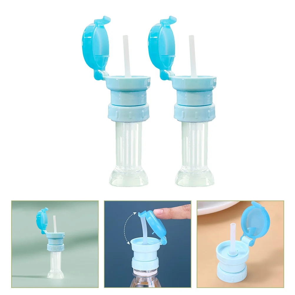 2 قطعة قبعات سيبي المحمولة مقاومة للانسكاب انفصال تصميم غطاء غبار لزجاجة الطفل غطاء من القش عصير الصودا قبعات غطاء زجاجة مشروبات