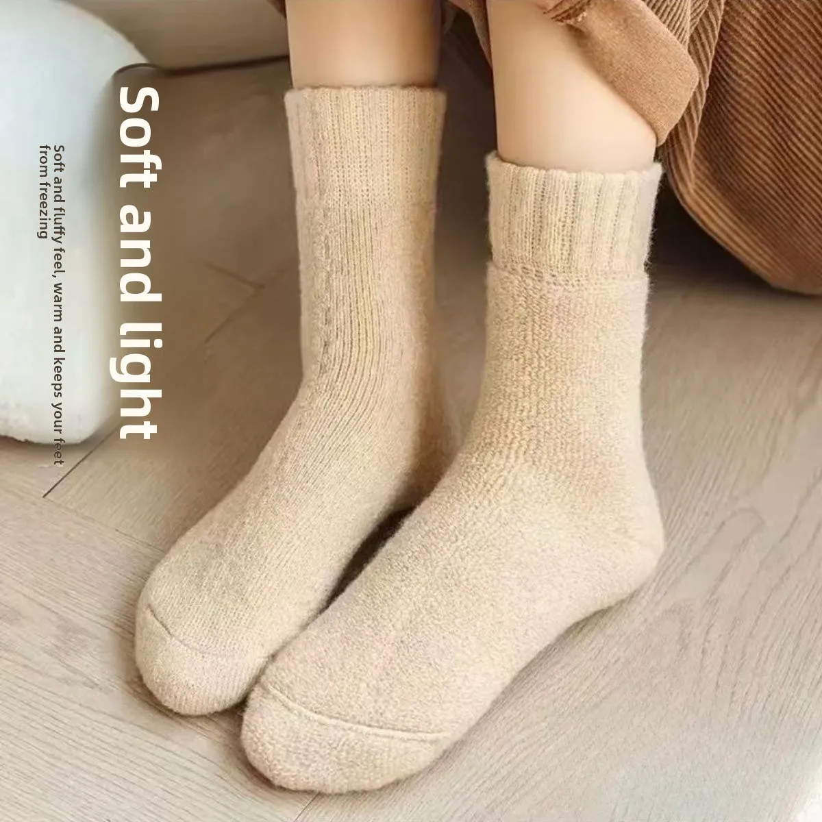 1-10Pairs الشتاء أفخم الجوارب النساء سميكة منتصف العجل التدفئة الحرارية الجوارب الطويلة الخريف الطقس البارد الأمومة بعد الولادة جورب دافئ #5