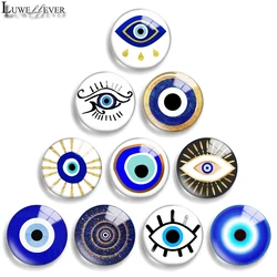 10mm 12mm 20mm 25mm 30mm 40mm 818 Blue Eyes Mix Round Glass Cabochon Jewelry trovare 18mm Snap Button Charm bracciale