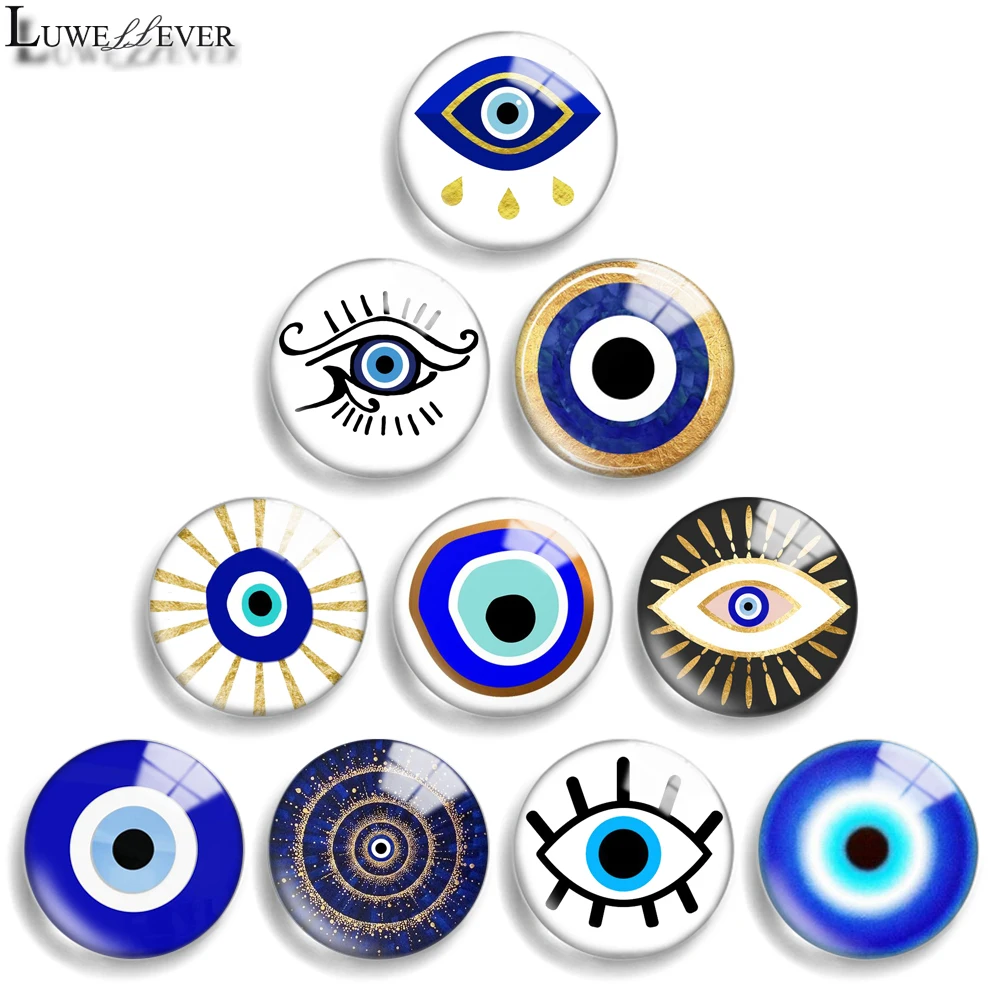 10mm 12mm 20mm 25mm 30mm 40mm 818 Blue Eyes Mix Round Glass Cabochon Jewelry Finding 18mm Snap Button Charm Bracelet