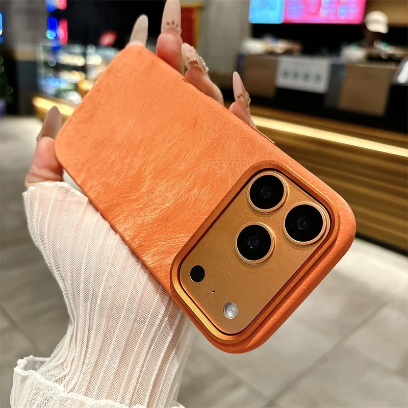 

For MagSafe Luxury Business Ponytail Pattern Case for iPhone 17 16 15 Pro Max17pro Alloy Lens Wireless Charging Shockproof Cover