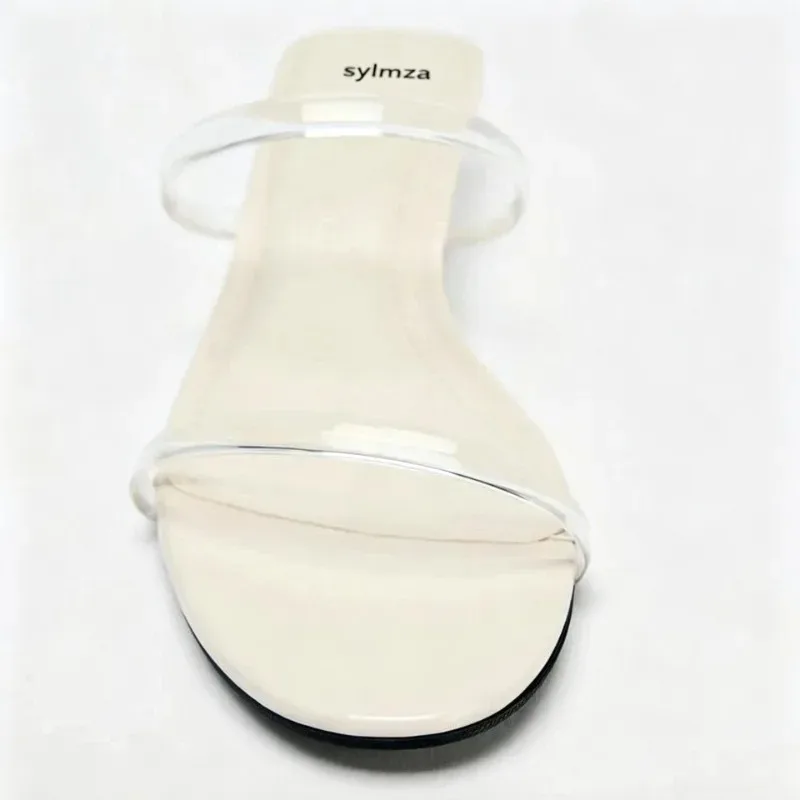 Fashion Transparent Crystal Narrow Strap Wedges Sandals Women Sexy Open Toe Platform Slippers Comfort Lightweight Beach Shoes