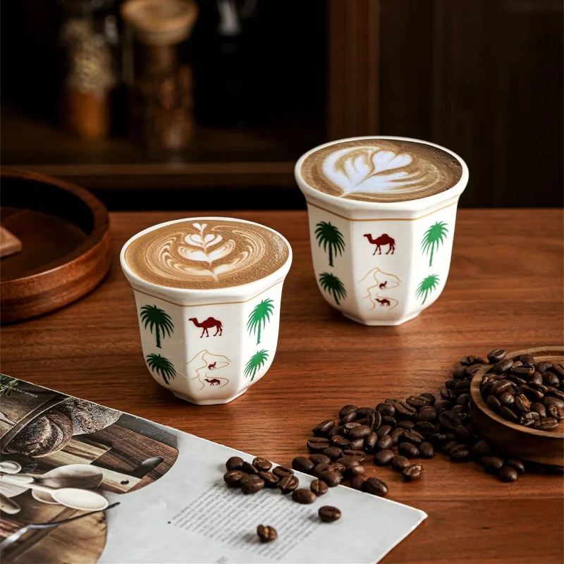 Middle Eastern Espresso Cup Ceramic Cup, Single Cup  Hand-held Retro Home Creative Souvenir  Desert Camel Water Cup