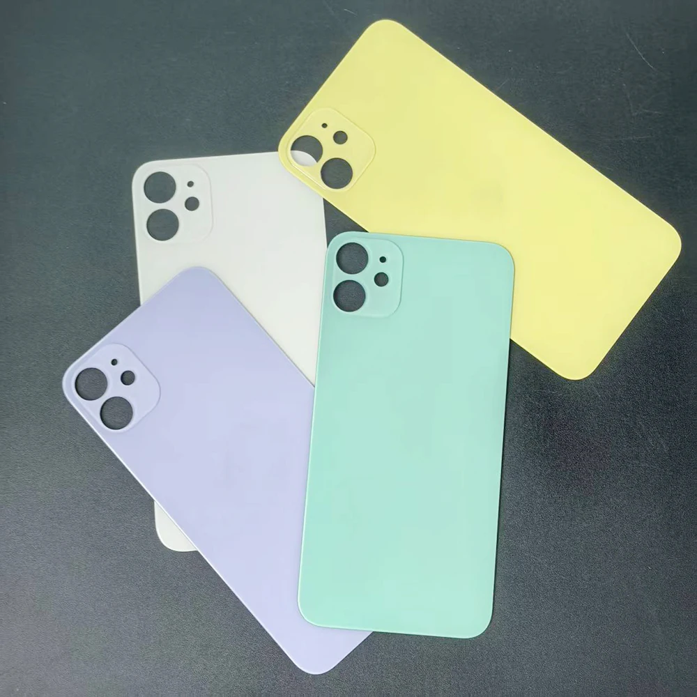 Back Glass Cover For iPhone 11 Replacement Rear Battery Door Housing Cover With Camera Lens Full Housing Back Panel Repair Parts