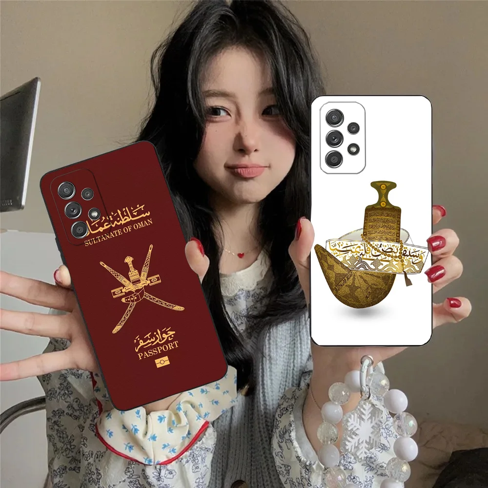 

Oman Passport Phone Case For Samsung S24,23,22,30,21,10,9,Ultra,Plus,Lite,FE,5G Black Soft Case