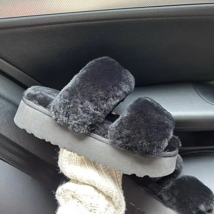 Shoes for Ladies 2023 Winter Hot Sale Peep Toe Women's Slippers Flat with Casual Slippers Women Comfortable Home Cotton Shoes