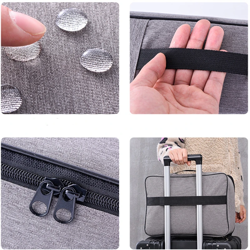 Multifunctional Briefcase Office Waterproof Document Storage Bag Business Trip Bank Card Passport Organizer Travel Accessory