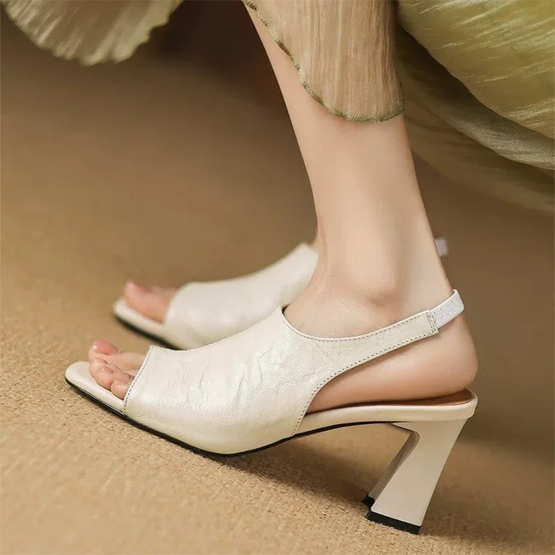 Sexy High Heels Sandals Womens Chunky Shoes Elegant Pumps Slippers 2026 New Party Dress Flip Flops Summer Luxury Mujer Zapatos view 5