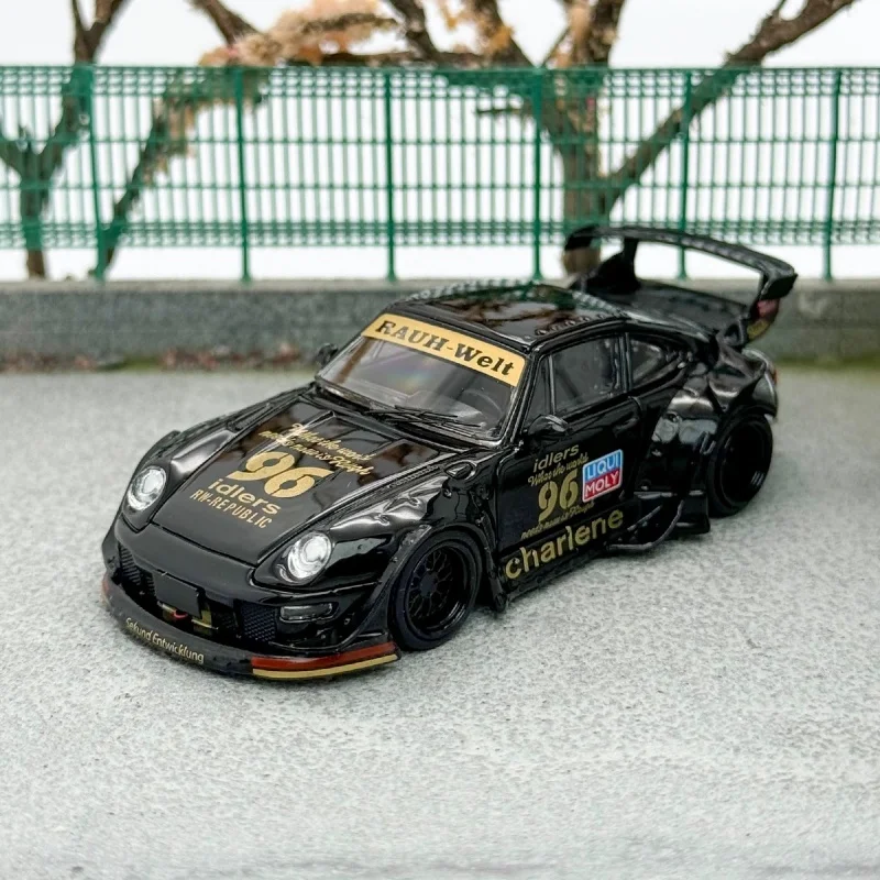 StreetWeapon 1:64  911 RWB 993 Charlene matte black low/high tail alloy model