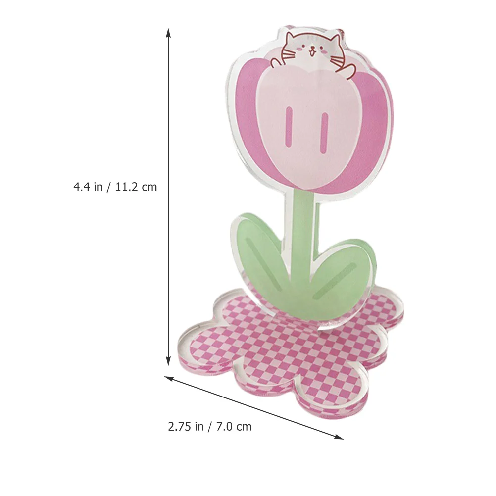 

4Pcs Acrylic Flower-Shaped Message Clips Multipurpose Picture Holder Stand Desktop Decoration Clamp for School Restaurant Use