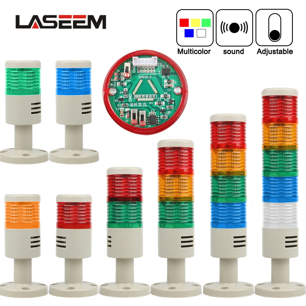 

industrial warning Stack light Red Amber Green for Machine DC12/24V Steady/Flash LED AC220V Signal Alarm caution indicator Lamp