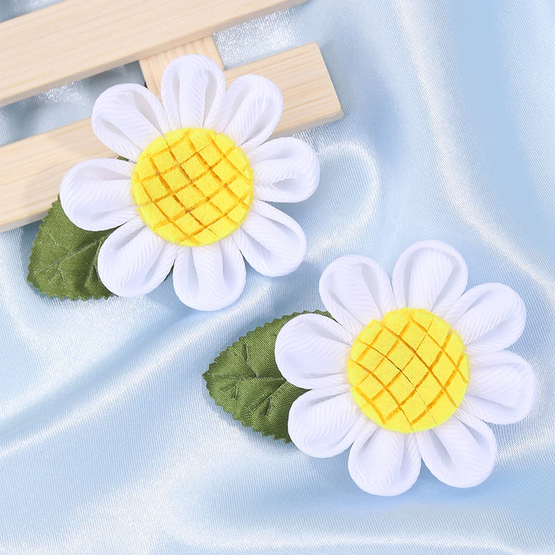 2 pezzi fermaglio per capelli margherita girasole per neonate carino fatto a mano fermagli per capelli bambini mollette nuovo copricapo accessori