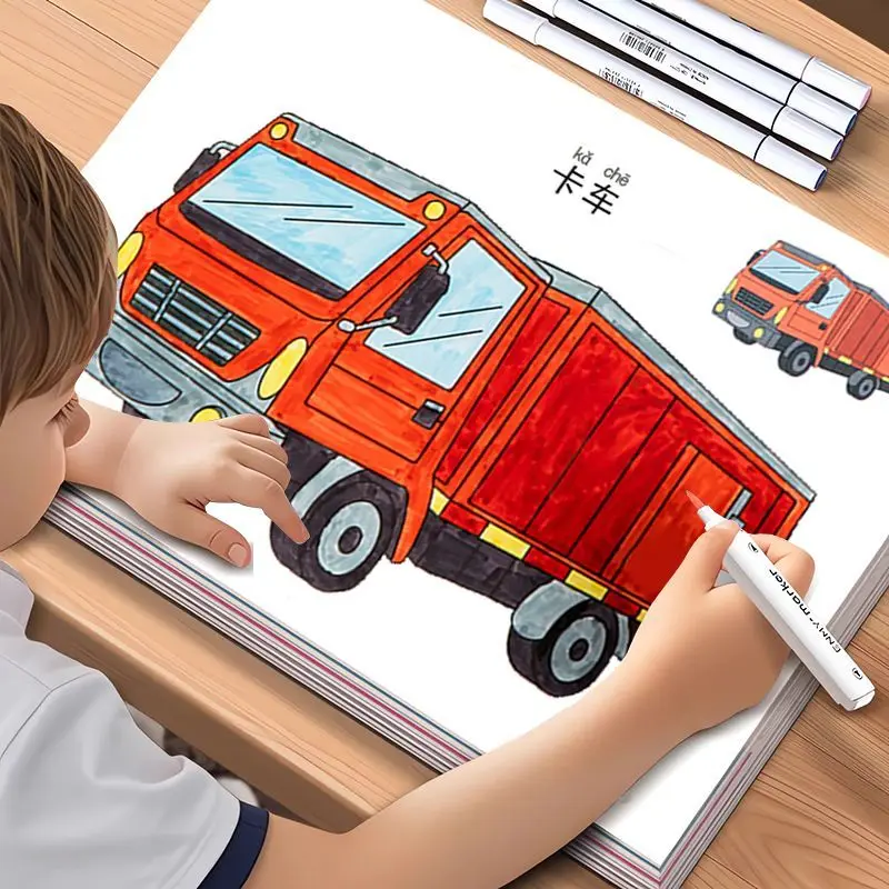 Książka do kolorowania dla dzieci: strony do kolorowania i rysowania samochodów