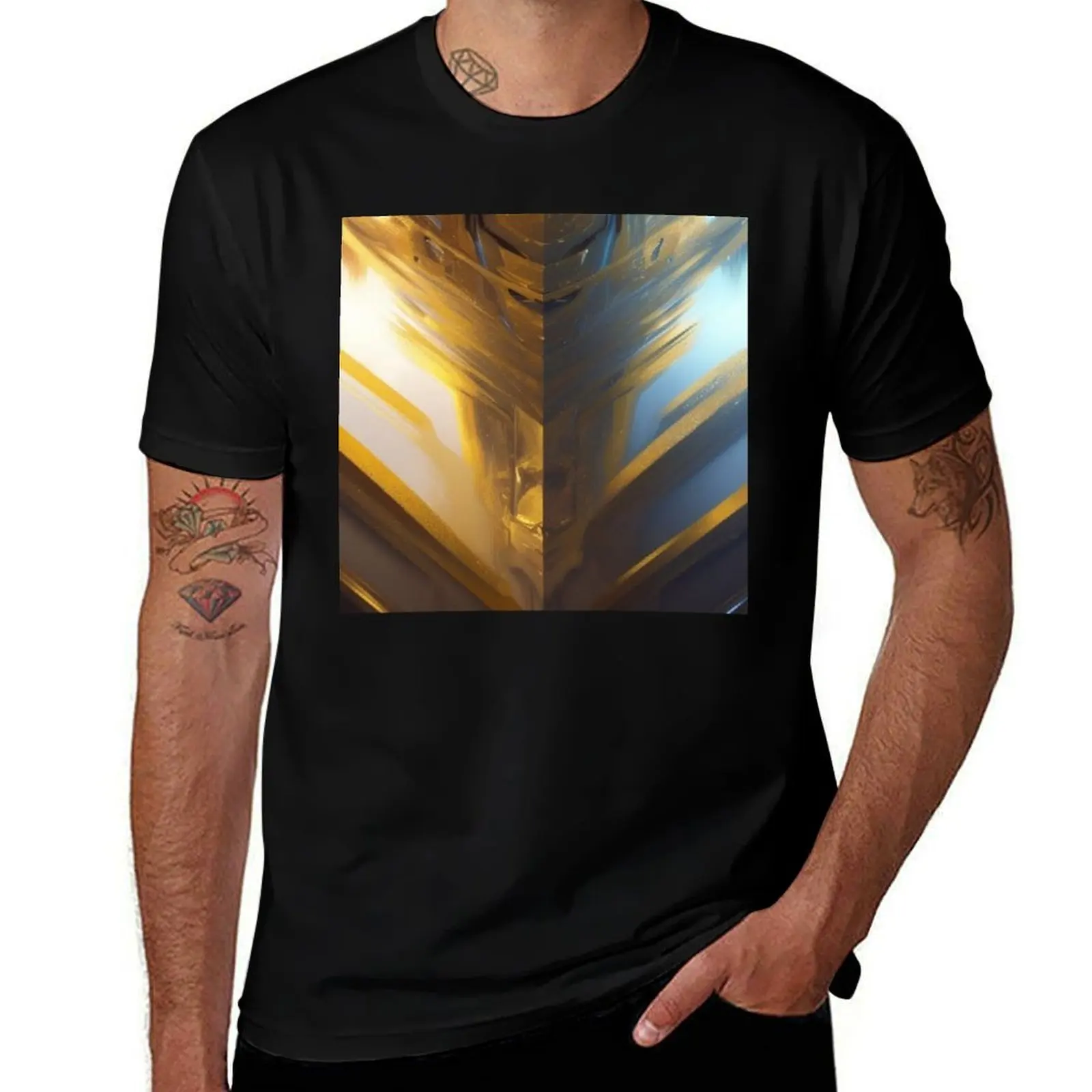 

Art Deco Composition in Gold and Silver T-Shirt customs design your own vintage clothes blue archive t shirts men