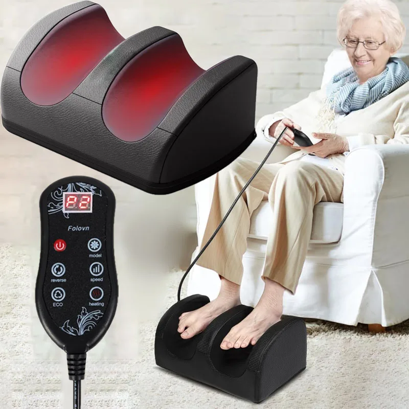 

Electric Foot Massage Machine Calf Vibration Hot Compress Massager Shiatsu Kneading Rollers Relaxed Muscles Bottom Foot Massager