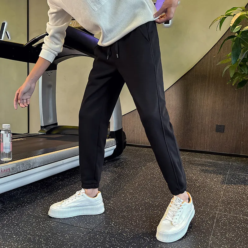 

Slim Fit Men's Casual Pants Autumn Spring Small Size XS Trousers for ort People Trendy Cotton Polyester Sports Long Trousers