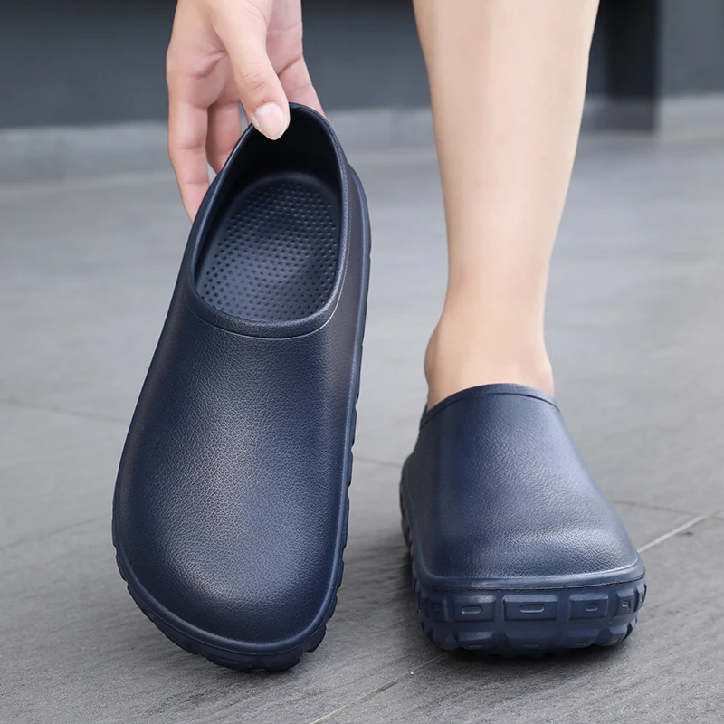 Men Women EVA Chef Shoes Non-slip Waterproof Oil-proof Shoes Comfortable Workers Slippers Outdoor Fishing Shoes Size 36-45