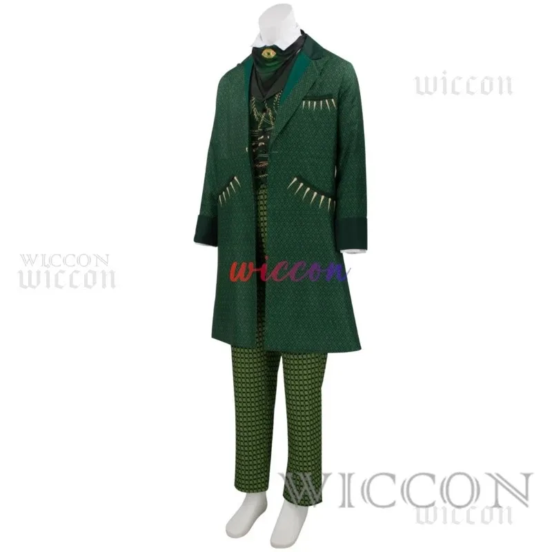 بدلة رجالية معالج الفيلم الشريرة التأثيرية باللون الأخضر جيف للرجال ملابس عيد الميلاد الذهبية بدلة الهالوين زي السنة الجديدة