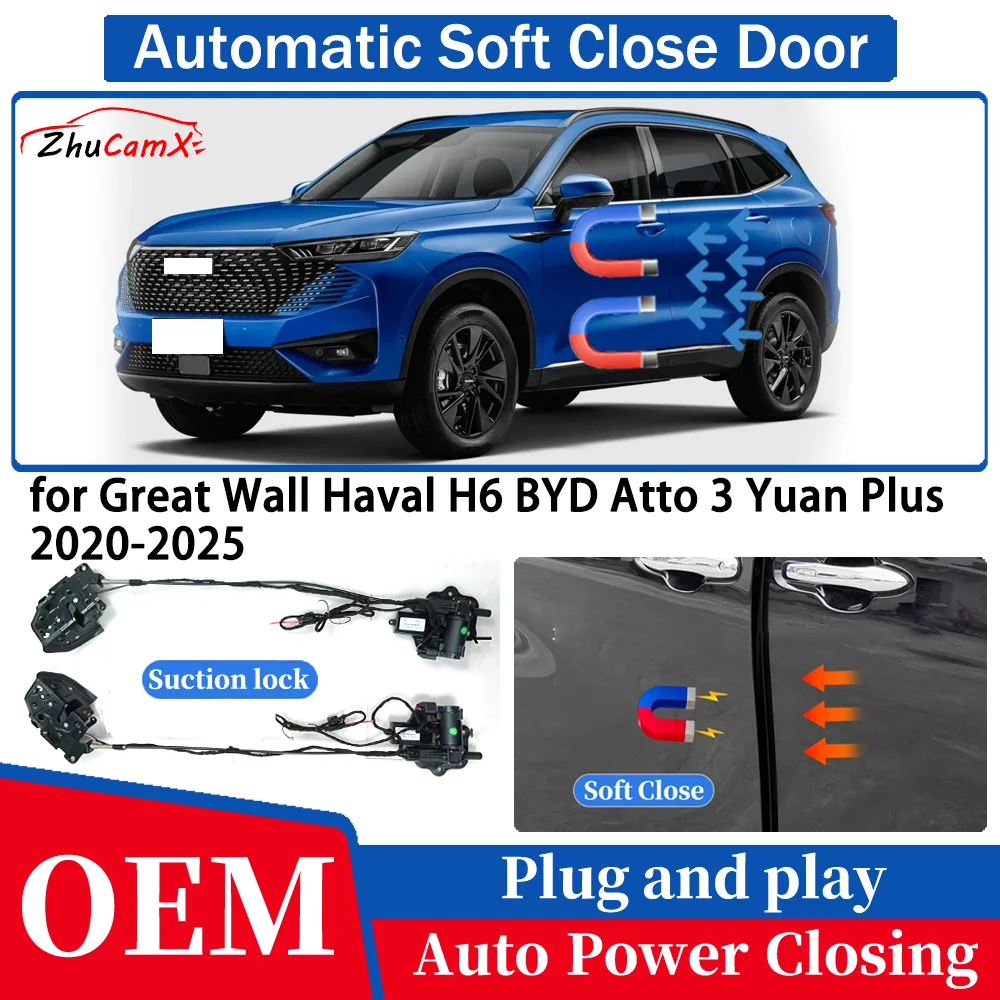 

for Great Wall Haval H6 BYD Atto 3 Yuan Plus 2020-2025 Car Automatic Soft Close Door Electric Suction Auto Power Closing System