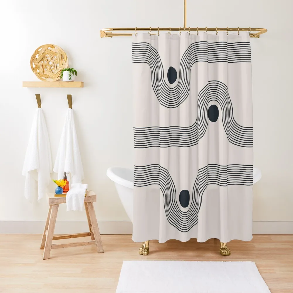 

Mid century modern rainbow Shower Curtain Waterproof Bath And Anti-Mold Bathroom Decor For Bathroom Shower Waterproof Curtain