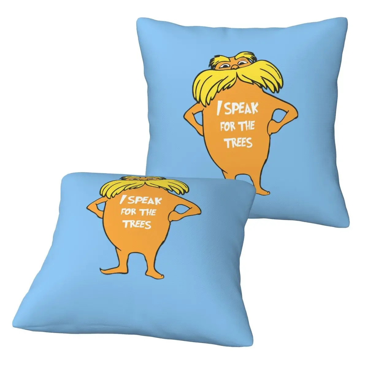 

Lorax I Speak For The Trees So Cute 2 pcs Square Pillowcase Pillow Cover Cushion Zip Decorative Comfort Throw Pillow for Home