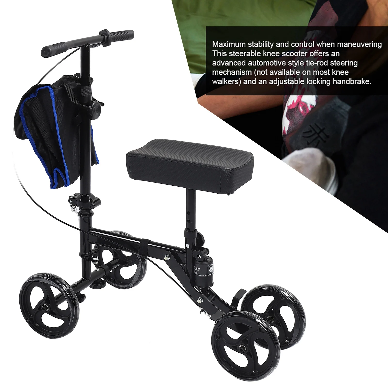 Knie-Scooter, Knie-Gehhilfe, lenkbar, verstellbar, zur Erholung von Fußverletzungen, Knie-Gehhilfe,