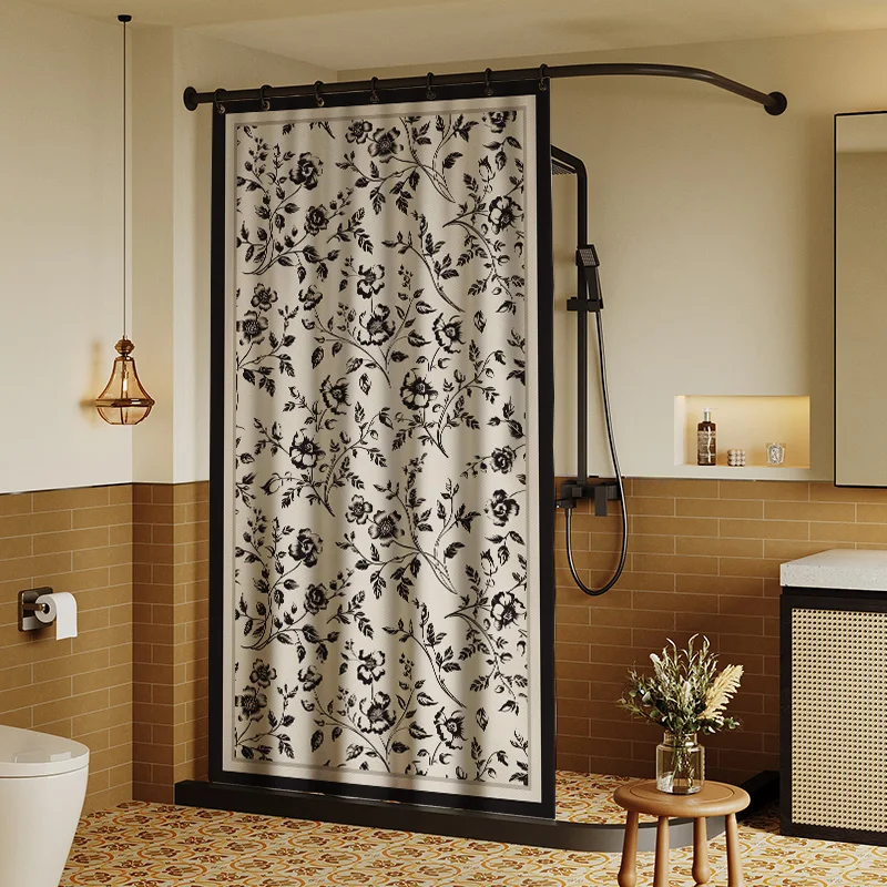 

Декоративная шторка для ванной в деревенском стиле с цветочным узором, американская фермерская штора для разделения сухой и влажной зон, декор для дома
