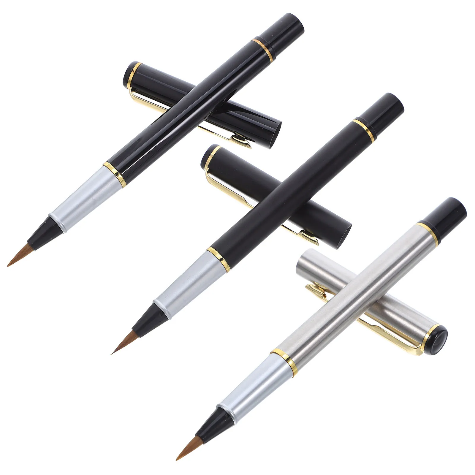 

3Pcs Portable Calligraphy Pens Soft Tip Refillable Fountain Brush Pens for Chinese Ink Drawing Painting Caligraphy Pen
