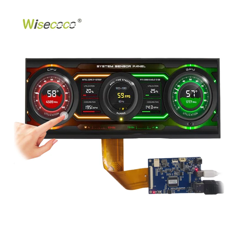 Original 12.3 Inch Wide Stretched Bar TFT LCD Touch Display 1920*720 LVDS Interface Dashboard Car Play LCD Display Module