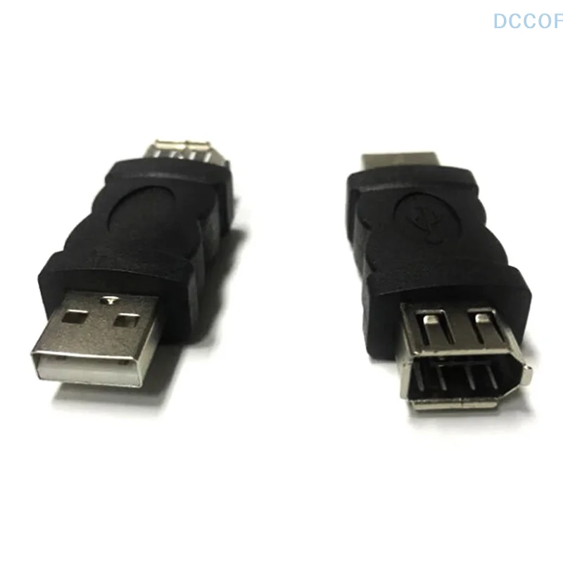 Firewire IEEE 1394 Adaptor USB tipe A Pria 6 Pin Female ke USB 2.0 ponsel kamera pemutar MP3 PDAs hitam