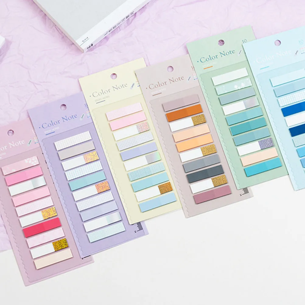 

6 set 6 Sets Page Tabs Colorful Paper Markers For School Office Removable Paper Mark Sticker Adhesive Stickers