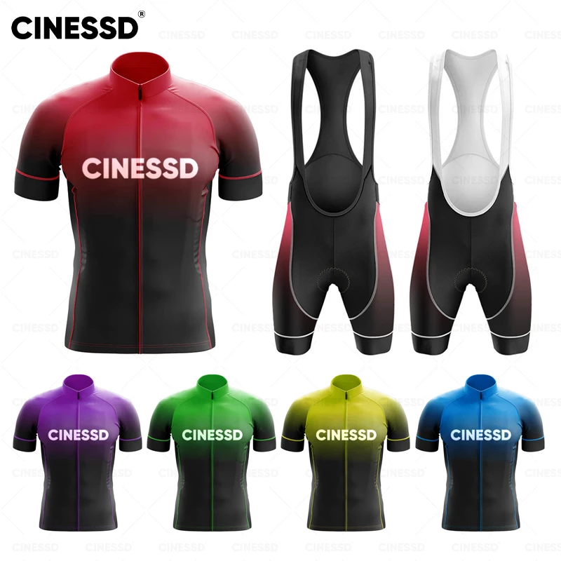 CINESSD-Breathable Cycling Suit for Men, Summer Wear, Mountain Bicycle Clothing, MTB Bike Riding Clothes, Career Cycling Jersey